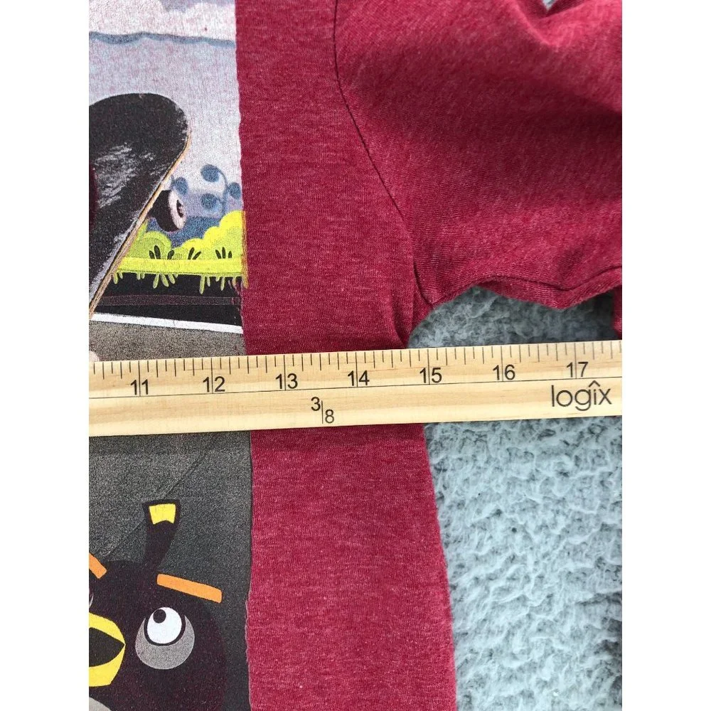 Old Navy Boys T-Shirt Angry Birds Size S Red Long Sleeves Crew Neck School Basic
